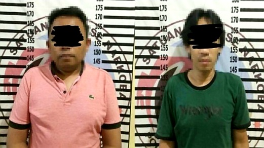 Dua pelaku penyalahgunaan narkoba yang diringkus jajaran Polres Tulang Bawang. [Dok.Lampungpro.co]